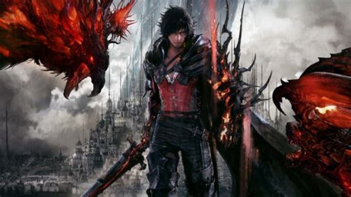 Final Fantasy XVI protagonist Clive's face next to the official Amano art